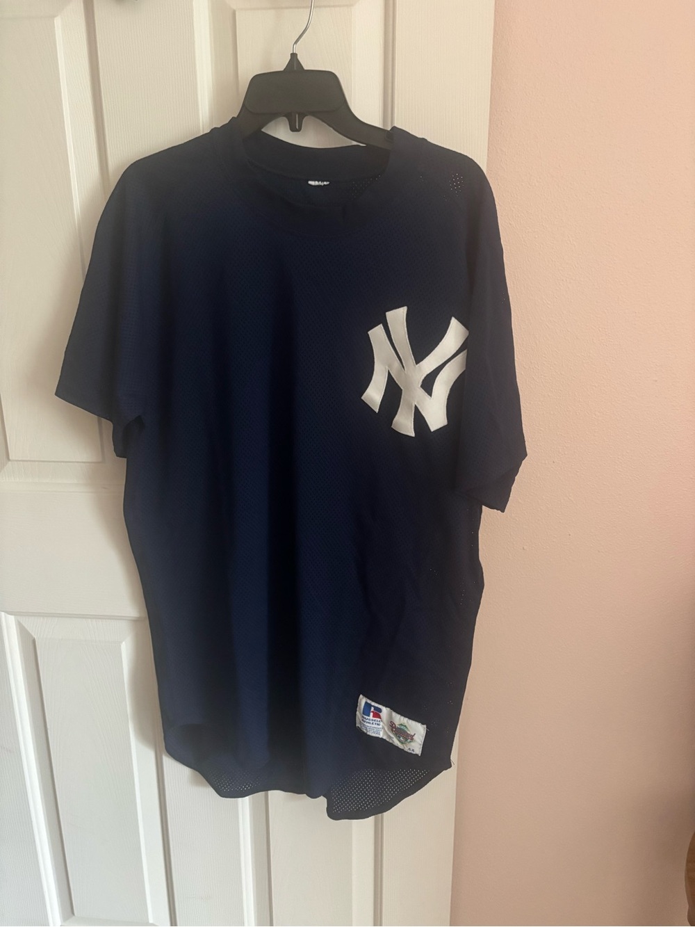 VTG Russell Athletic New York Yankees Jersey Mens 44 Diamond Collection USA Made